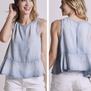 Cloth & Stone Chambray Peplum Top